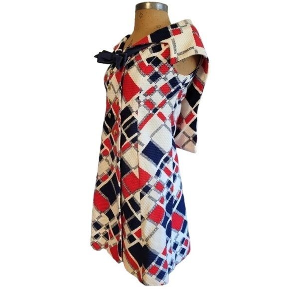 Mam'selle by Betty Carol Stunning Mod Sailor Funky Patriotic Vintage Dress - Picture 2 of 16